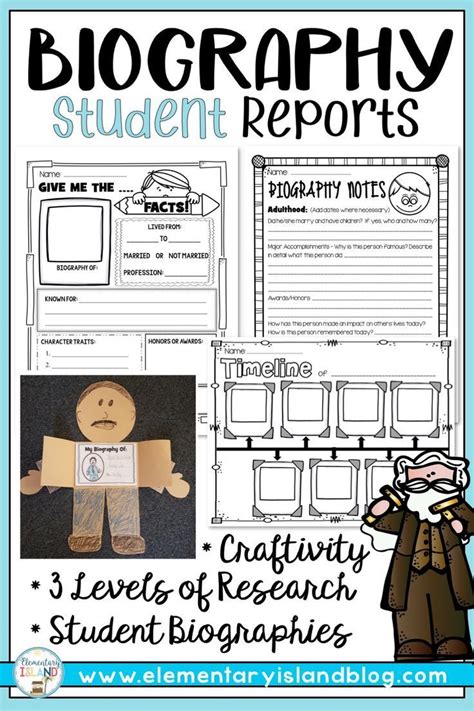 biography book report template for 2nd grade